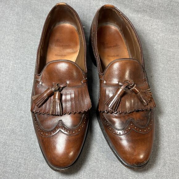Allen Edmonds Mansfield Brown Leather Tassel Loafers Shoes Men Size 9.5 D - Picture 1 of 12
